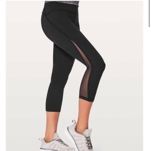 lululemon athletica Pants - Lululemon Train Times Mesh Cropped Leggings